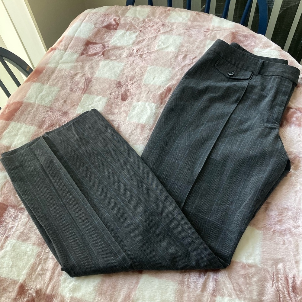 Ann Taylor Gray Plaid Dress Pants